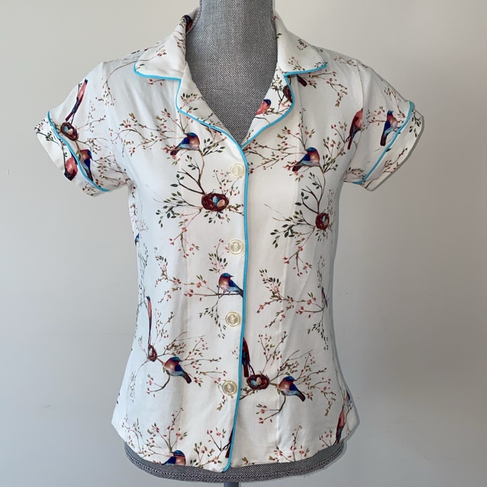 Bedhead Robin Birds Nest Pajama Top Size XS